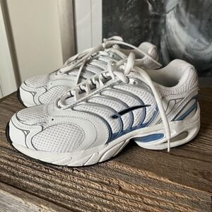 LA Gear Shoes Womens 8 White Blue‎ Athletic Running Leather Mesh Sneakers 2006
